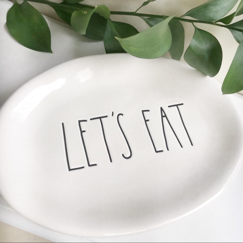 NWT Rae Dunn 2 Lets Eat Oval Plates - Picture 3 of 7